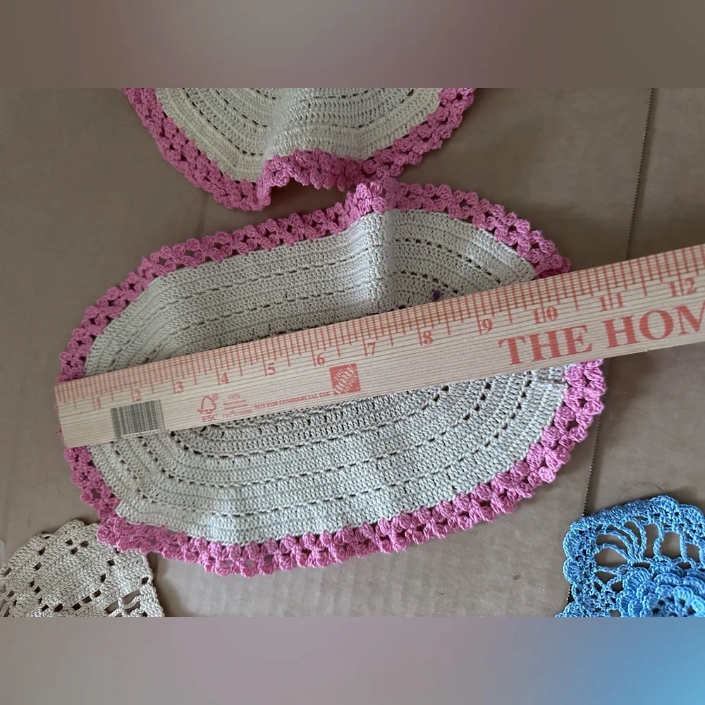 Handmade Crochet Doilies etc lot of 10 Vintage
